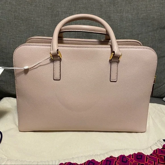 Tory Burch Georgia Double Zip Pebbled shell pink